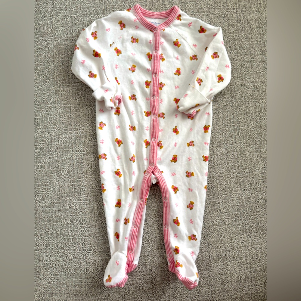 Ralph Lauren Baby Girl Polo Bear Footed Coverall 9M